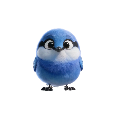 Blue plush bird